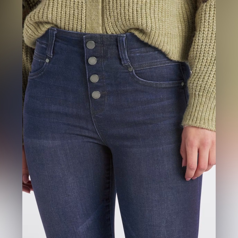 NWT Liverpool Women’s Gia Glider Button Fly Ankle Pull On Skinny Jean 8 - Picture 4 of 5